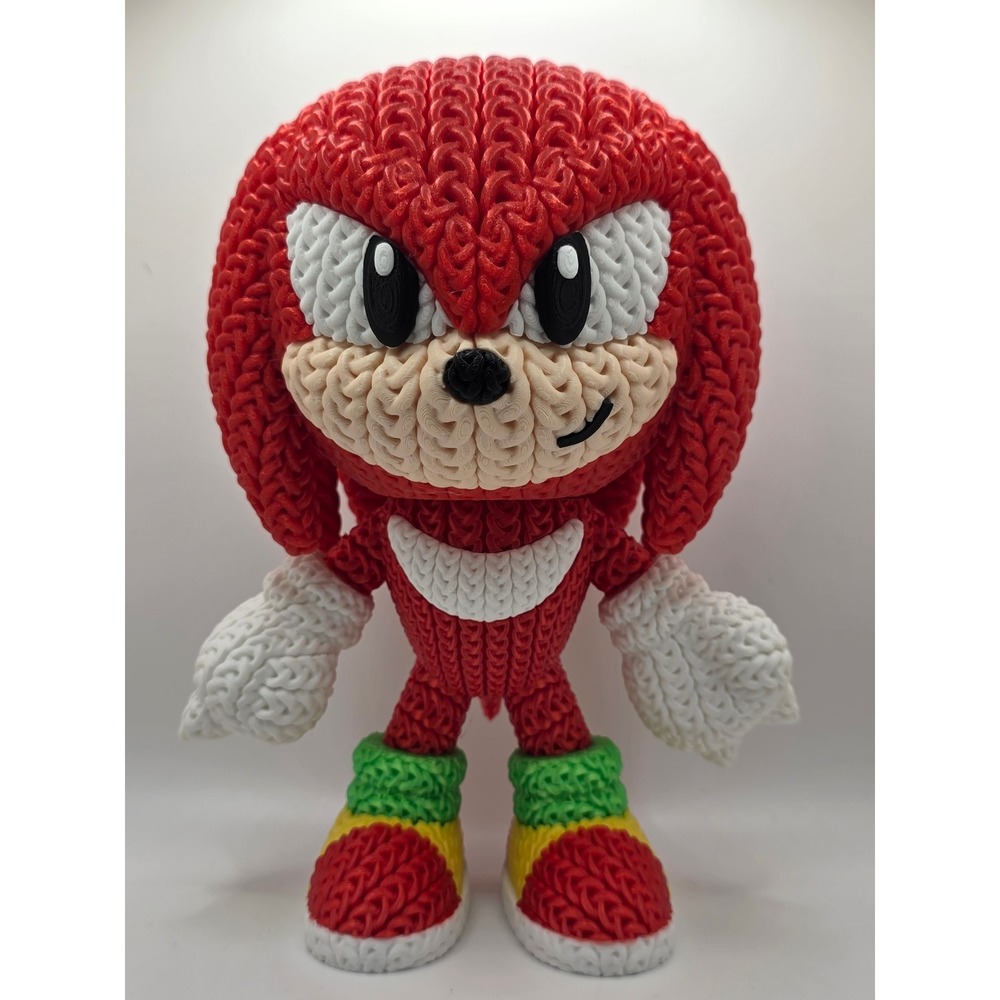 8" 3D-Printed Faux-Knit Knuckles Figure – The Ultimate Sonic Team Collectible!